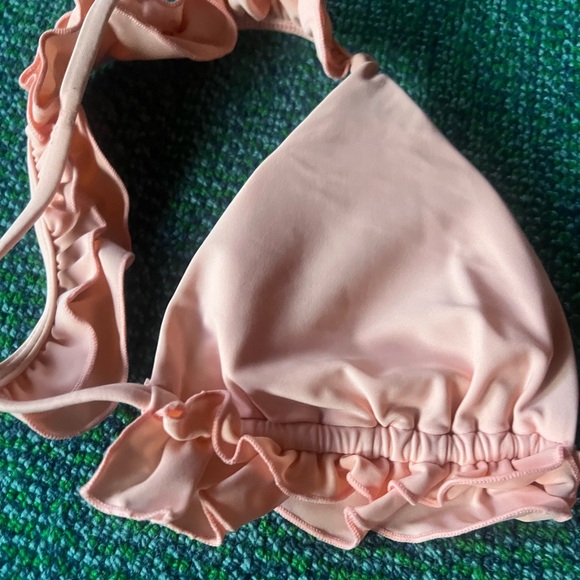 Shop Hopes Pink Ruffle High Waist Bikini Large Bottom/Medium Top - Picture 5 of 11